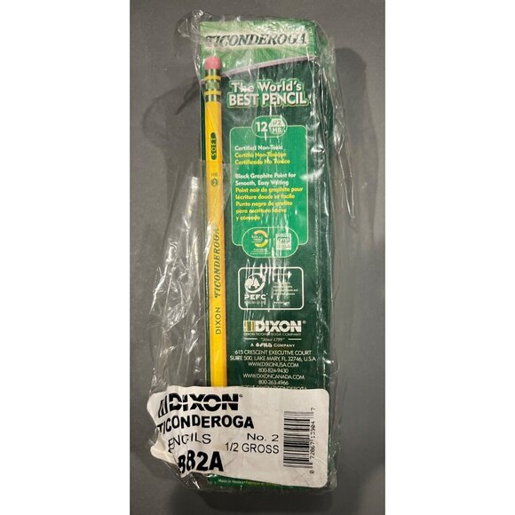 Dixon Ticonderoga No 2 Pencils 12 CT #2 HB Soft, Lot of 3 Sealed Boxes, School - Picture 5 of 7